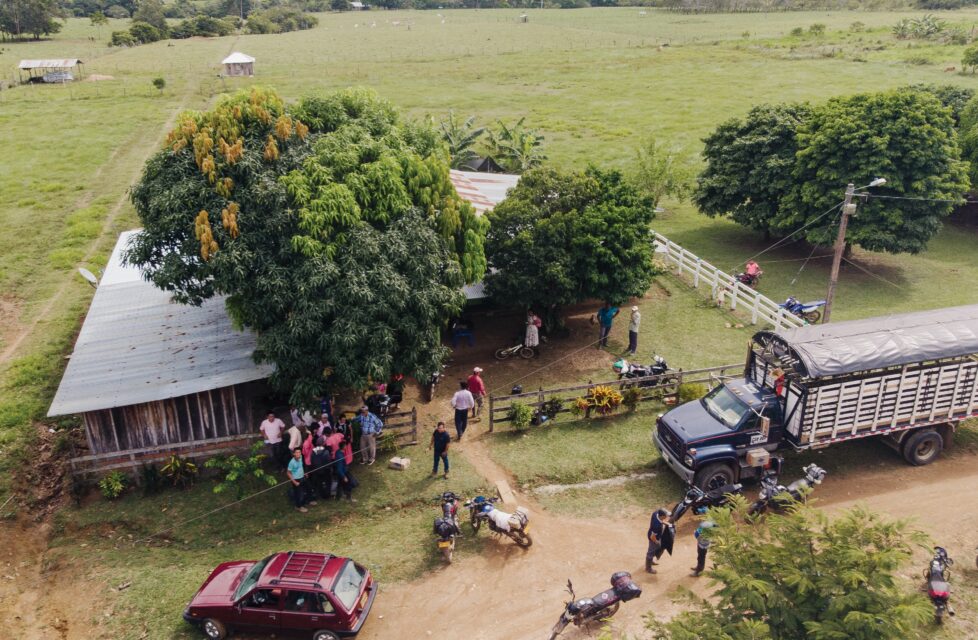 Colombian Gang Blocks Church, Pastor Preaches Outside Aerial shot of Colombian house